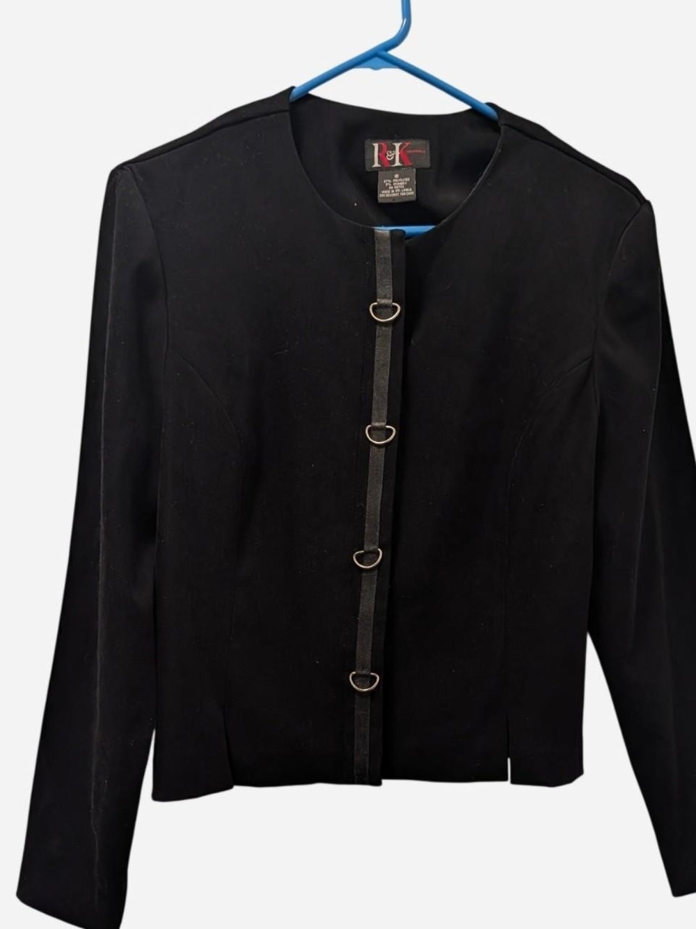 R&K Black Ring-Front Tailored Women's Jacket